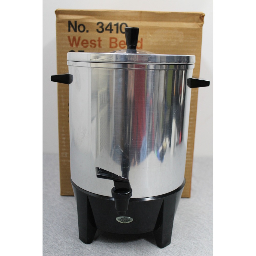 West Bend Coffee Maker 25 Cup Silver 3410 Westmark Automatic Polished Aluminum
